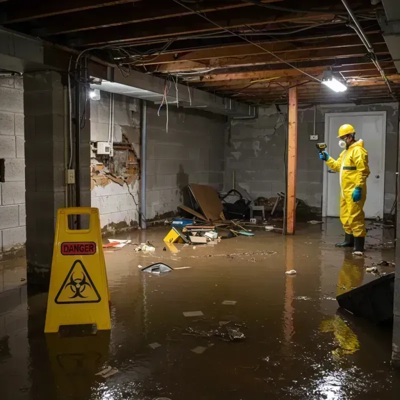 Flooded Basement Electrical Hazard in Concord, MO Property