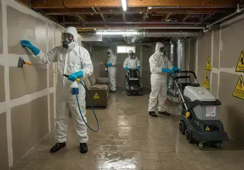 Basement Moisture Removal and Structural Drying process in Concord, MO